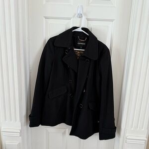 Express Women's Black Peacoat